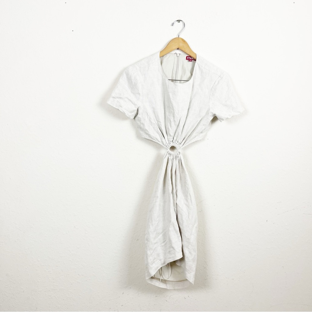 Staud Epona Ring Front Cut Out Linen Mini Dresss Size XS - Picture 2 of 9
